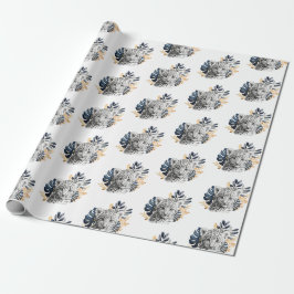 Papel De Regalo Cuevas tropicales de Leopardo Blanco