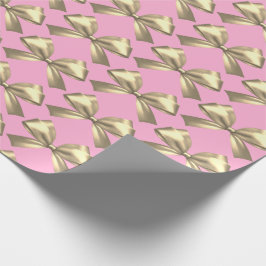 Papel De Regalo Cuidada Girona Rosa Gold Satin Estética Bow