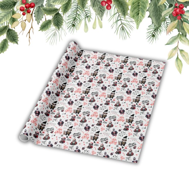 Papel De Regalo Cuidada Navidad de Gangster Santa Merry en blanco  (Subido por el creador)