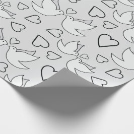 Papel De Regalo Cuidadas palomas Bodas para la ducha de novia gris