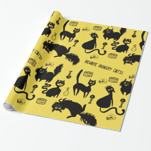 Papel De Regalo ¡Cuidado con los gatos hambrientos!