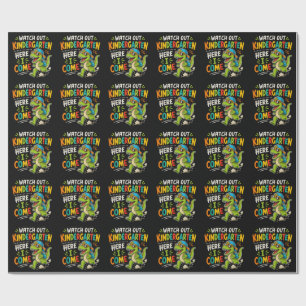 Papel De Regalo Cuidado jardín de infancia aquí vengo Dino