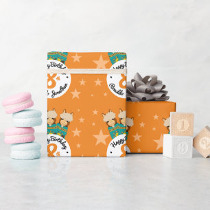 Papel De Regalo Cuidado niño de cumpleaños Alpacas en simios Verde