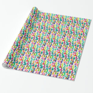 Papel De Regalo Cuidados acuarelas árboles de Navidad