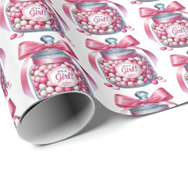 Papel De Regalo Cuidados chicas con baldosas caramelos bufé ducha  (Esquina del rollo)