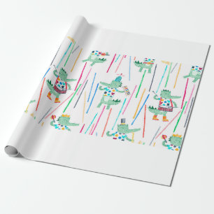 Papel De Regalo Cuidados cocoteros con instrumentos musicales. Wat