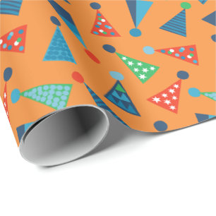 Papel De Regalo Cuidados coloridos sombreros de fiesta para Naranj