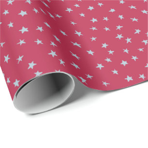 Papel De Regalo Cuidados garabatos de estrellas azules dispersos e