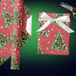 Papel De Regalo Cuidados gatos negros en sudorosos árboles de Navi