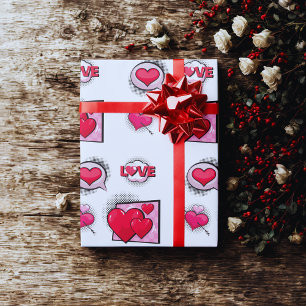 Papel De Regalo Cuidados libros de historietas de amor estilo rojo