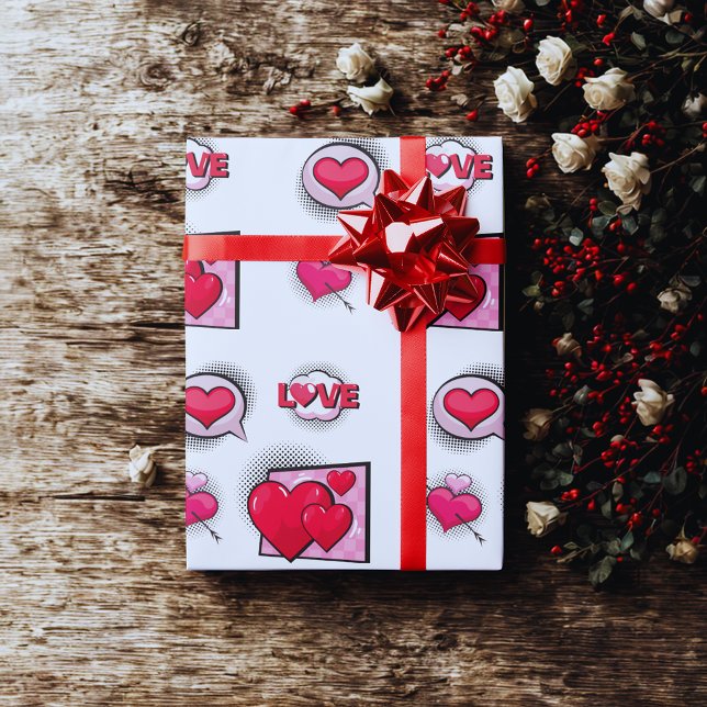 Papel De Regalo Cuidados libros de historietas de amor estilo rojo (Subido por el creador)