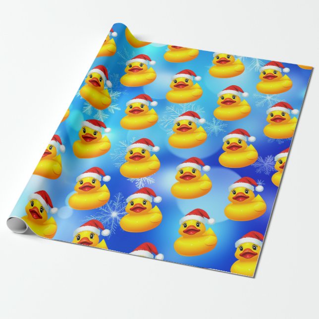 Papel De Regalo Cuidados Navidades Pato de goma amarillo (Desenrollado)