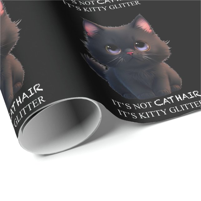 Papel De Regalo Cuidadoso gato negro (Esquina del rollo)