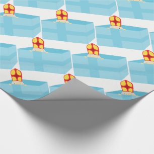 Papel De Regalo Cuidadosos niños Art Cute Gracioso San Nick Sinter
