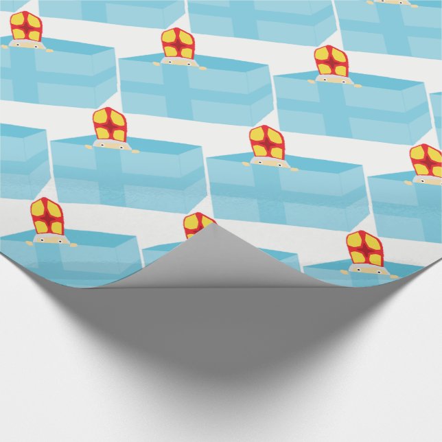 Papel De Regalo Cuidadosos niños Art Cute Gracioso San Nick Sinter (Esquina)