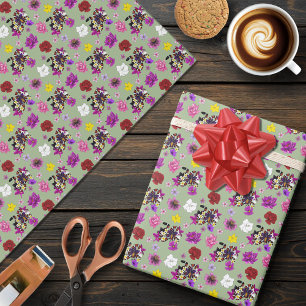Papel De Regalo Culebra de Leche Floral Exótica Verde