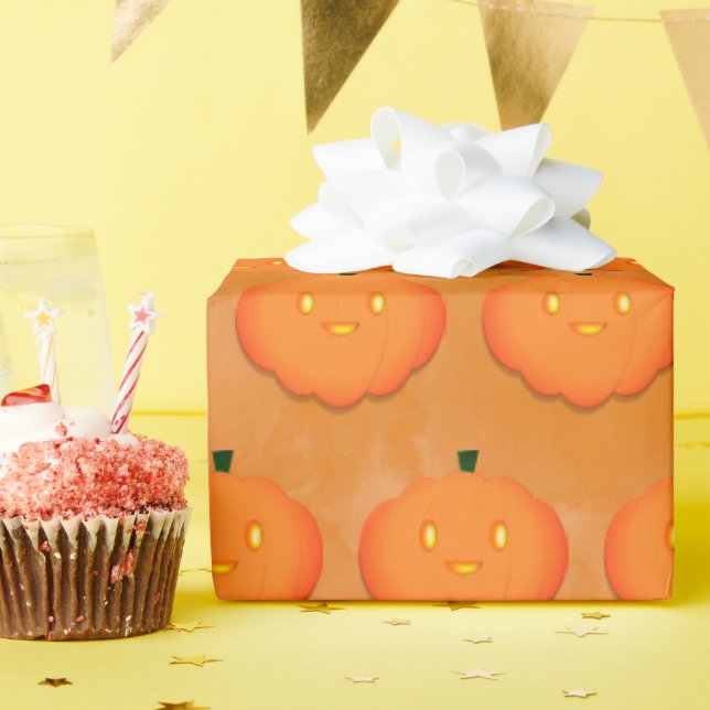 Papel De Regalo Cumpkin Halloween Watercolor Baby Shower (Fiesta de cumpleaños )