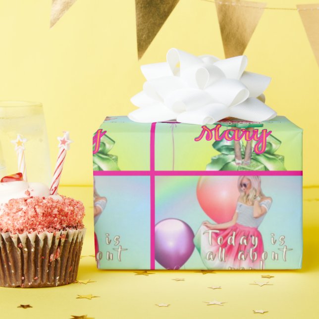 Papel De Regalo Cumpleañera  (Fiesta de cumpleaños )