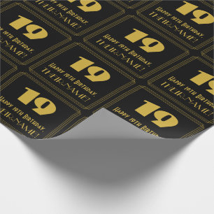 Papel De Regalo Cumpleaños 19 - Estilo Art Déco inspirado "19" y