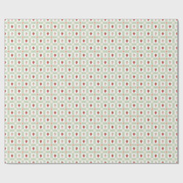 Papel De Regalo Cumpleaños 1 pastel de gingham de fresa verde