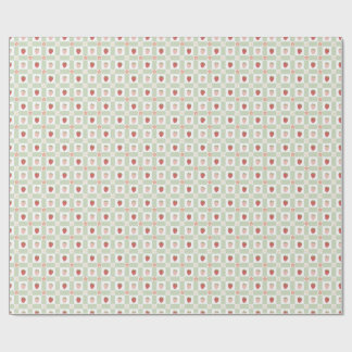 Papel De Regalo Cumpleaños 1 pastel de gingham de fresa verde