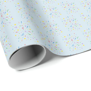 Papel De Regalo Cumpleaños 1er Confetti Azul