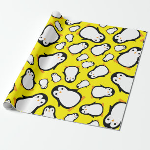 Papel de Regalo Cumpleaños 1er Invierno Pingüino A