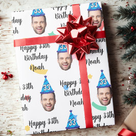Papel De Regalo Cumpleaños 20 30 40 50 60 70 personalizado con ros