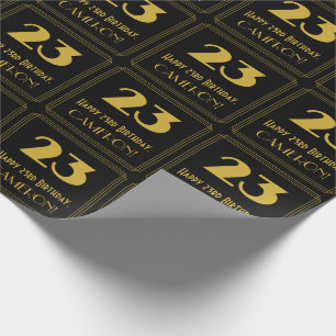 Papel De Regalo Cumpleaños 23 - Diseño inspirado en Art Deco "23" 