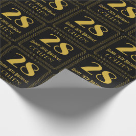 Papel De Regalo Cumpleaños 28 ~ Estilo Inspirado en Art Deco "28",