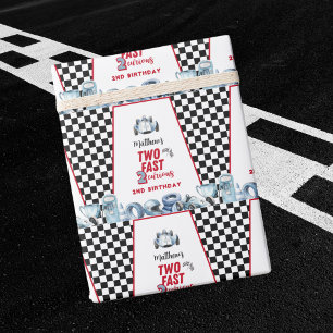 Papel De Regalo Cumpleaños 2do niño coche de carreras rápido 