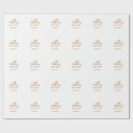 Papel De Regalo cumpleaños 30 cobre marrón simple elegante nombre