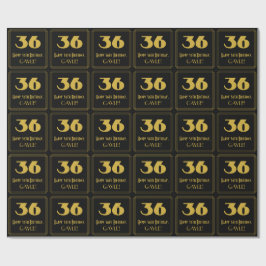 Papel De Regalo Cumpleaños 36 - Aspecto inspirado en Art Deco "36"