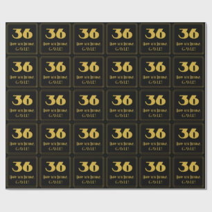 Papel De Regalo Cumpleaños 36 - Aspecto inspirado en Art Deco "36"