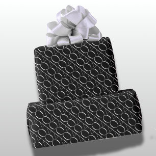 Papel De Regalo Cumpleaños 40 Moderno en Blanco y Negro
