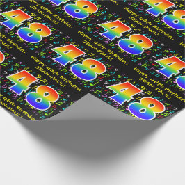 Papel De Regalo Cumpleaños 48: Símbolos musicales coloridos, arcoí