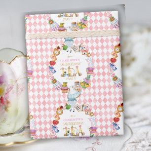 Papel De Regalo Cumpleaños 4 de Pink Alice in Wonderland  