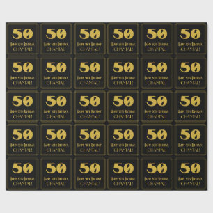 Papel De Regalo Cumpleaños 50 - Aspecto inspirado en Art Deco "50"