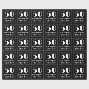 Papel De Regalo Cumpleaños 50 - Estilo Art Decó Inspirado "50", 