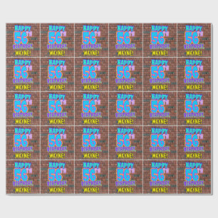 Papel De Regalo Cumpleaños 56: Divertido, estilo inspirado en graf