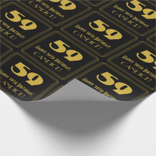 Papel De Regalo Cumpleaños 59 - Aspecto inspirado en Art Deco "59"