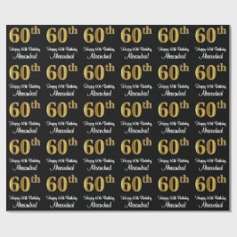 Papel De Regalo Cumpleaños 60: Elegante Lujo Faux Gold Look #