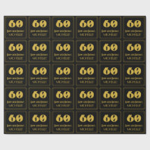 Cumpleaños 60 - Estilo Art Decó inspirado "60" y n