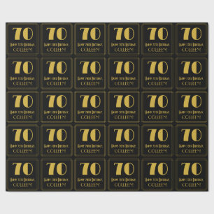 Papel De Regalo Cumpleaños 70 ~ Estilo Art Deco "70", Nombre