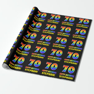 Papel De Regalo Cumpleaños 70: Negrita, divertido, simple, arcoir