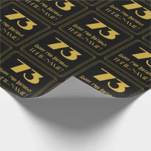 Papel De Regalo Cumpleaños 73 - Aspecto inspirado en Art Deco "73"