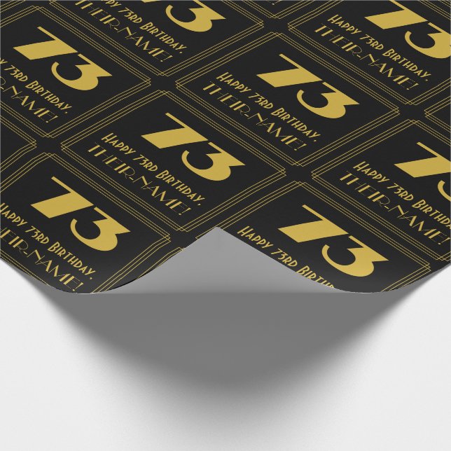 Papel De Regalo Cumpleaños 73 - Aspecto inspirado en Art Deco "73" (Esquina)