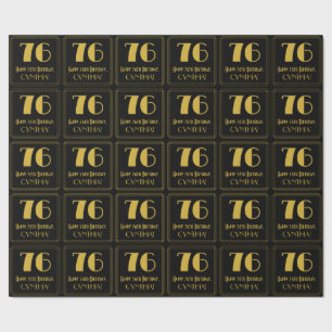 Papel De Regalo Cumpleaños 76 ~ Art Deco Inspirado look "76", nom