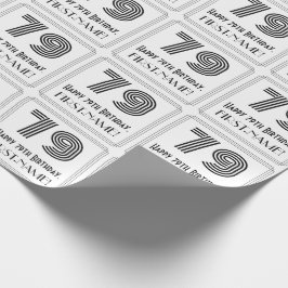 Papel De Regalo Cumpleaños 79: Estilo inspirado en Art Deco "79" +
