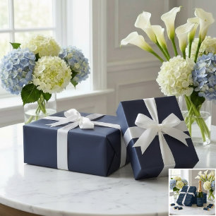 Papel De Regalo Cumpleaños 80 Elegante Navy